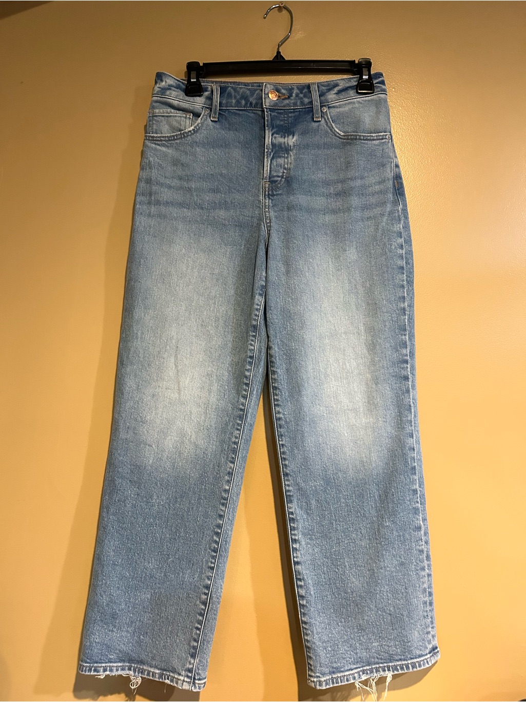 New Express Relaxed Straight Ankle Jeans In Light Blue